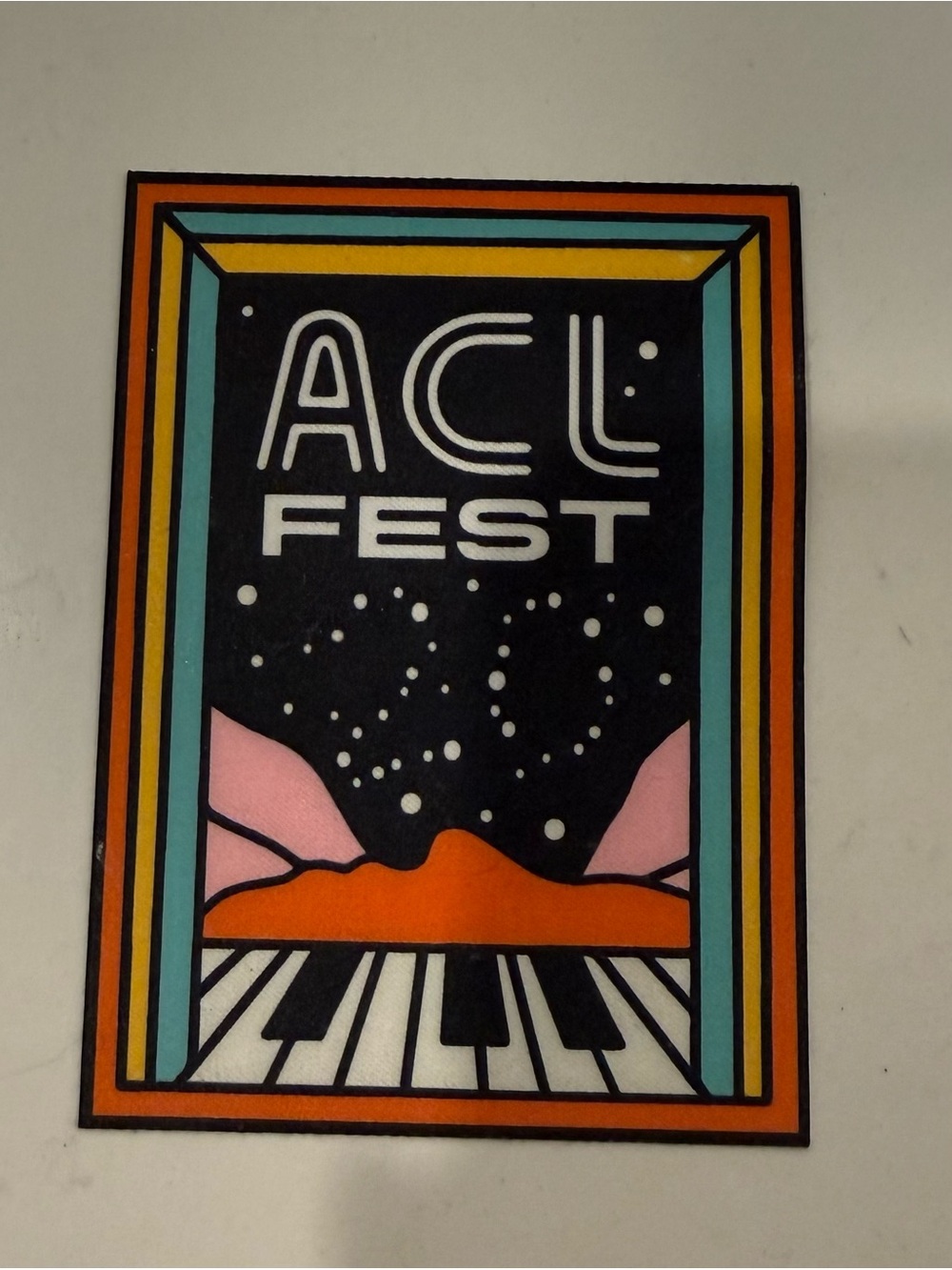 ACL Fest 2021 Patch Art Print - Black, Orange, Pink